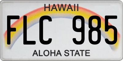 HI license plate FLC985