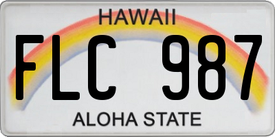 HI license plate FLC987