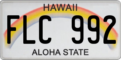 HI license plate FLC992