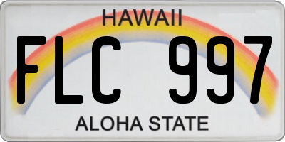 HI license plate FLC997