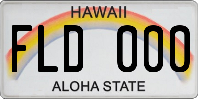 HI license plate FLD000