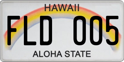 HI license plate FLD005