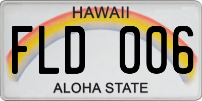 HI license plate FLD006