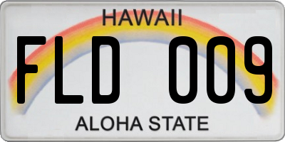 HI license plate FLD009