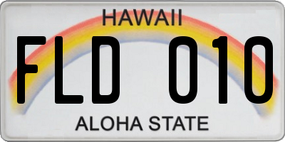 HI license plate FLD010
