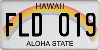 HI license plate FLD019