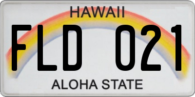 HI license plate FLD021