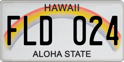HI license plate FLD024