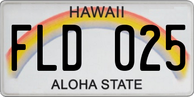 HI license plate FLD025