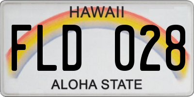 HI license plate FLD028