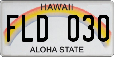 HI license plate FLD030