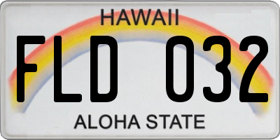 HI license plate FLD032