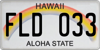 HI license plate FLD033