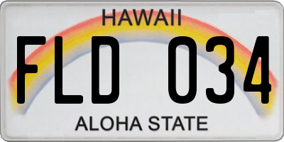 HI license plate FLD034