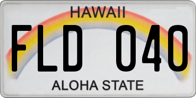 HI license plate FLD040