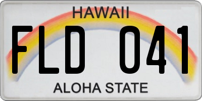 HI license plate FLD041