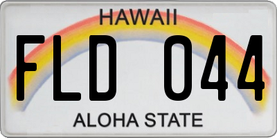 HI license plate FLD044
