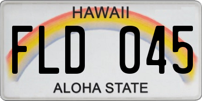 HI license plate FLD045