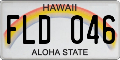 HI license plate FLD046