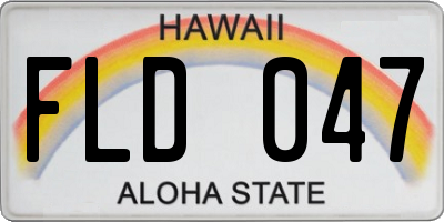 HI license plate FLD047