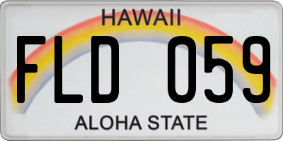 HI license plate FLD059