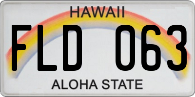 HI license plate FLD063