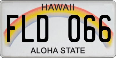HI license plate FLD066