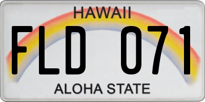 HI license plate FLD071