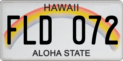 HI license plate FLD072
