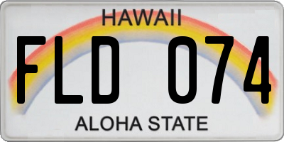 HI license plate FLD074