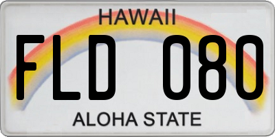 HI license plate FLD080