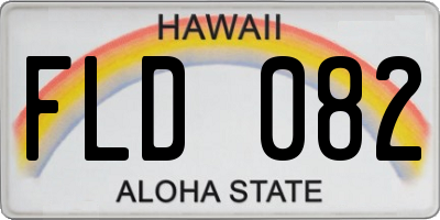 HI license plate FLD082