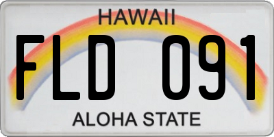 HI license plate FLD091
