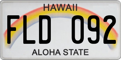 HI license plate FLD092