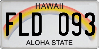 HI license plate FLD093