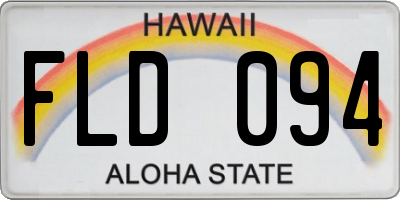 HI license plate FLD094