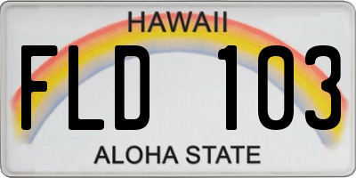 HI license plate FLD103
