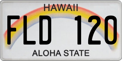 HI license plate FLD120