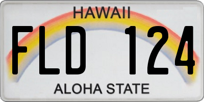 HI license plate FLD124
