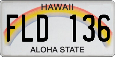HI license plate FLD136