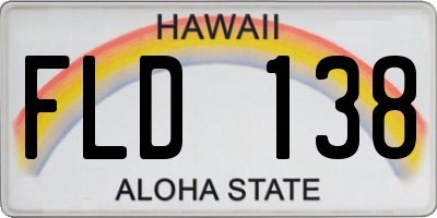 HI license plate FLD138