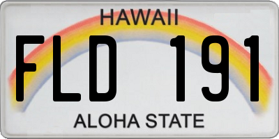 HI license plate FLD191