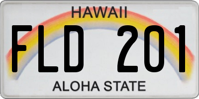 HI license plate FLD201