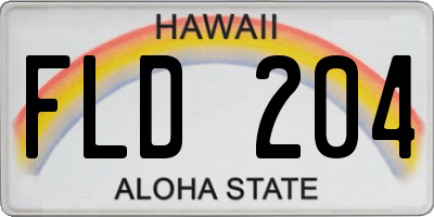 HI license plate FLD204
