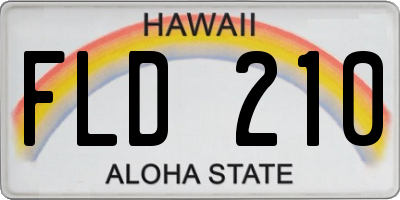 HI license plate FLD210