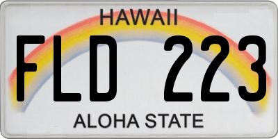 HI license plate FLD223