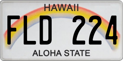 HI license plate FLD224