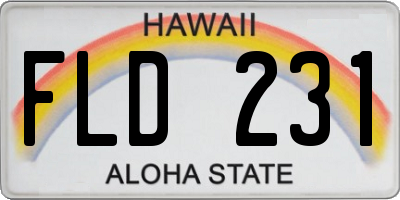 HI license plate FLD231