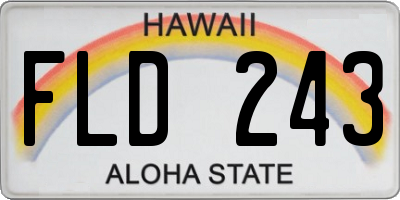 HI license plate FLD243