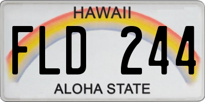 HI license plate FLD244